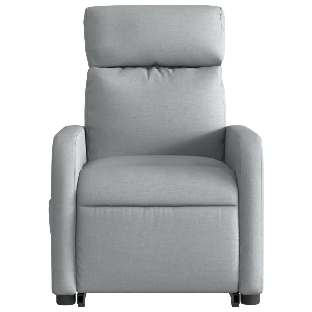 Poltrona | Sedia Relax Alzapersona Reclinabile Grigio Chiaro in Tessuto