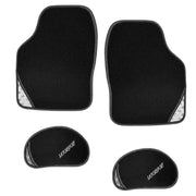 Set di tappetini per auto universali 4 pezzi in PVC floccato 42×57cm Nero Avizar