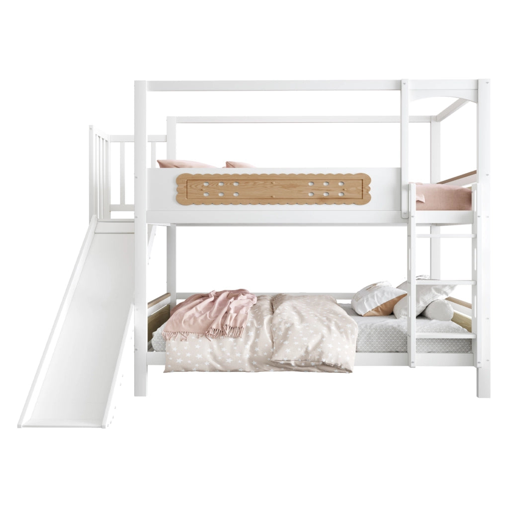 Letto a castello per bambini 90x200 cm con scivolo
