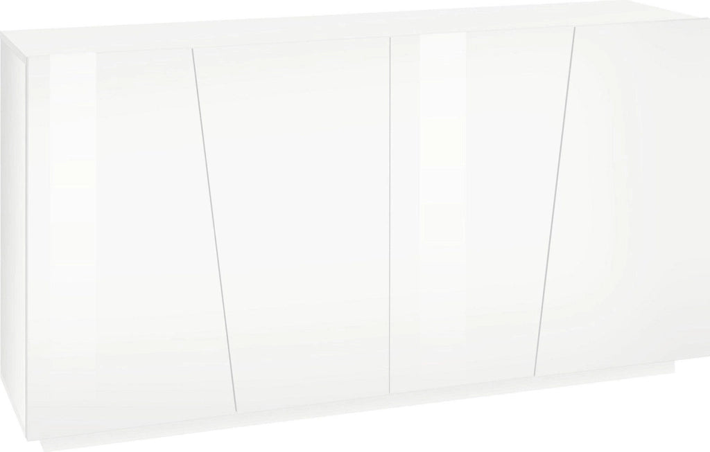 Credenza 4 Ante Battenti 158,5x43x86 cm Vega Bianco Lucido