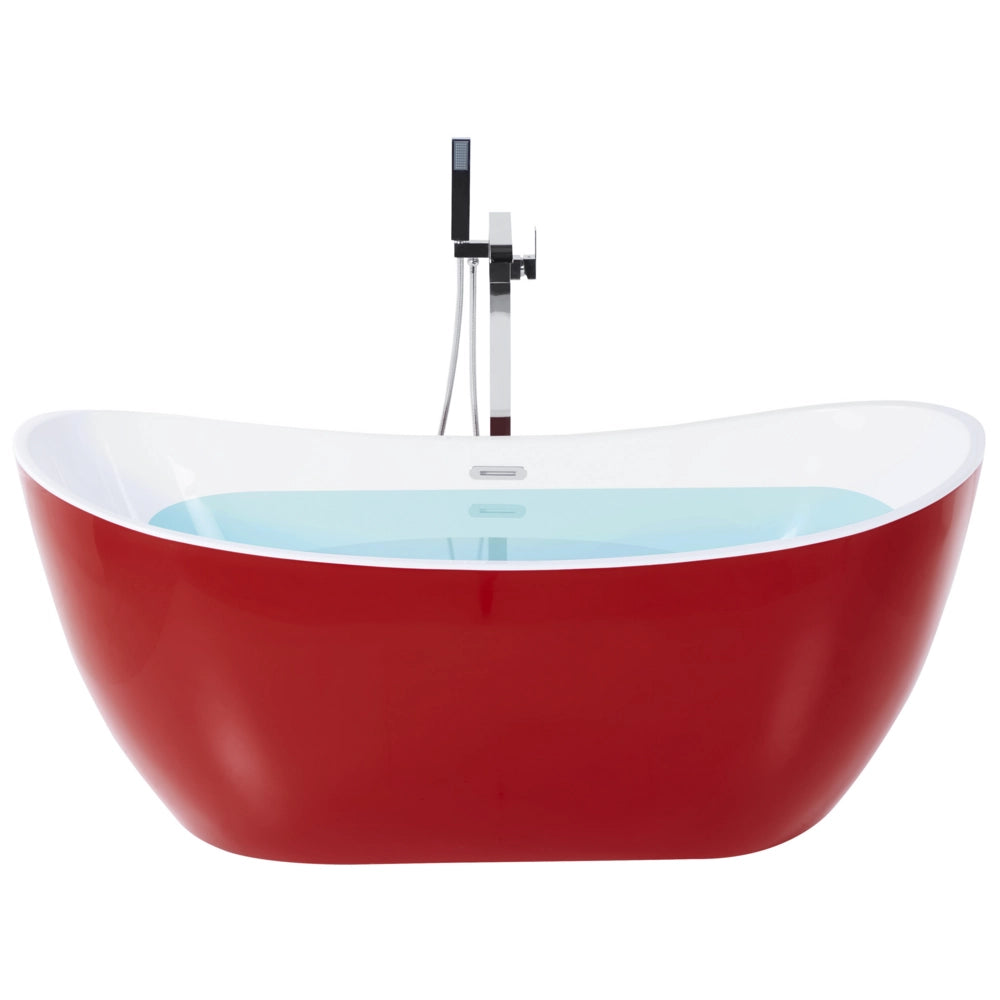 Moderna Vasca da Bagno Acrilico Sanitario rosso 180 x 78 cm autoportante moderno