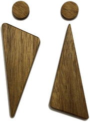 Set di wc bordi in legno autofissante - Bordi wc per donne/uomini - Dischetti wc rotondi - Adatti per specchi - Set da 2 pezzi - Unici in legno massello - Bordino wc in legno