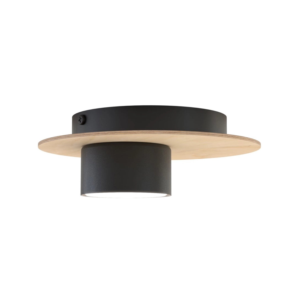 Plafoniera Minimal Persefone Acciaio Nero 1 Luce Gx53 Ip20