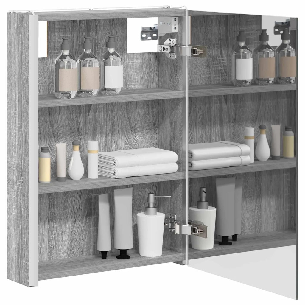 Mobiletto per specchio da bagno Grigio Sonoma