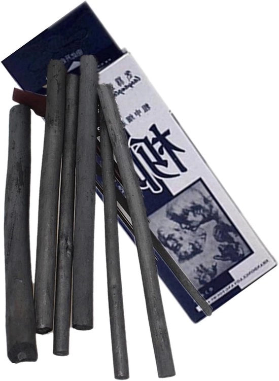Set di Pennelli a Grafite in Legno: Pennelli a Grafite in Legno Nero (6 pezzi) - Set di 25 Pennelli a Grafite in Legno per Arte con Pennelli a Grafite in Legno di Salice (3-8mm)