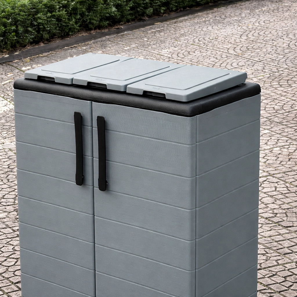 ARMADIO PATTUMIERA BASSO IN PLASTICA 3 SCOMPARTI DIMENSIONI 68 X 37 X H84 CM
