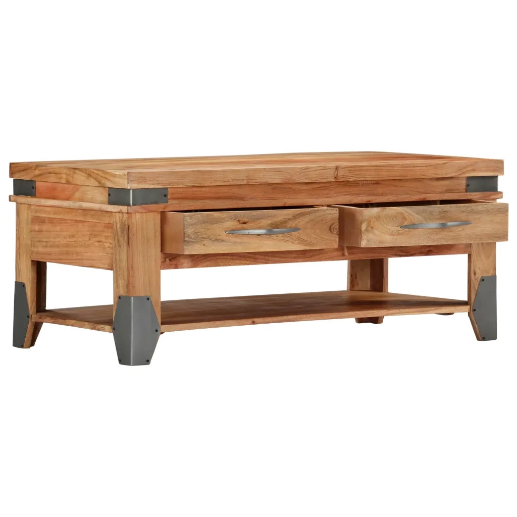 Tavolino da CaffÃ¨ 110x52x45 cm in Legno Massello di Acacia  cod mxl 76844