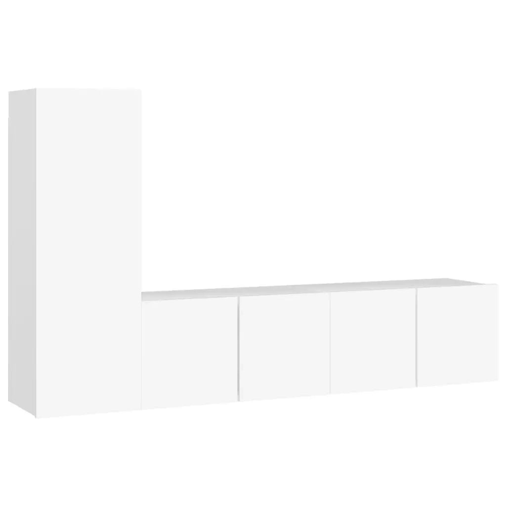 Set Mobili Porta TV 3 pz-Credenza per TV Bianco in Legno Multistrato 127066