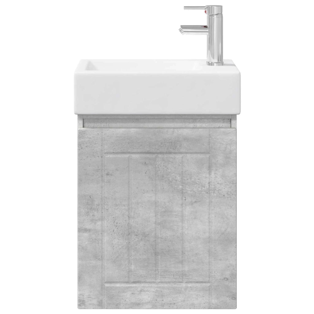 Mobile bagno con rubinetto Grigio Cemento 45,5 x 25,5 x 84 cm 889494