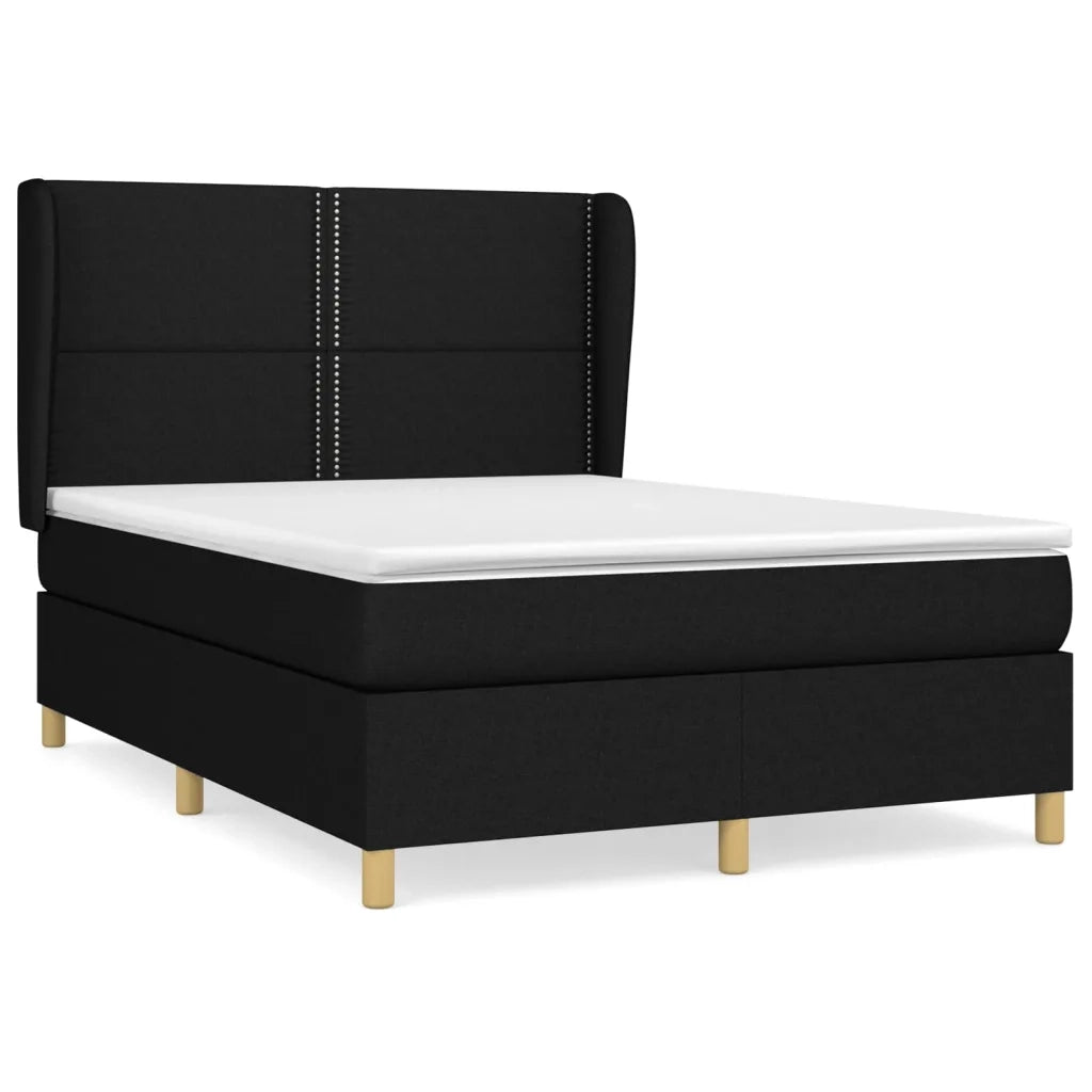 Giroletto a Molle con Materasso Nero 140x190 cm in Tessuto 3128439
