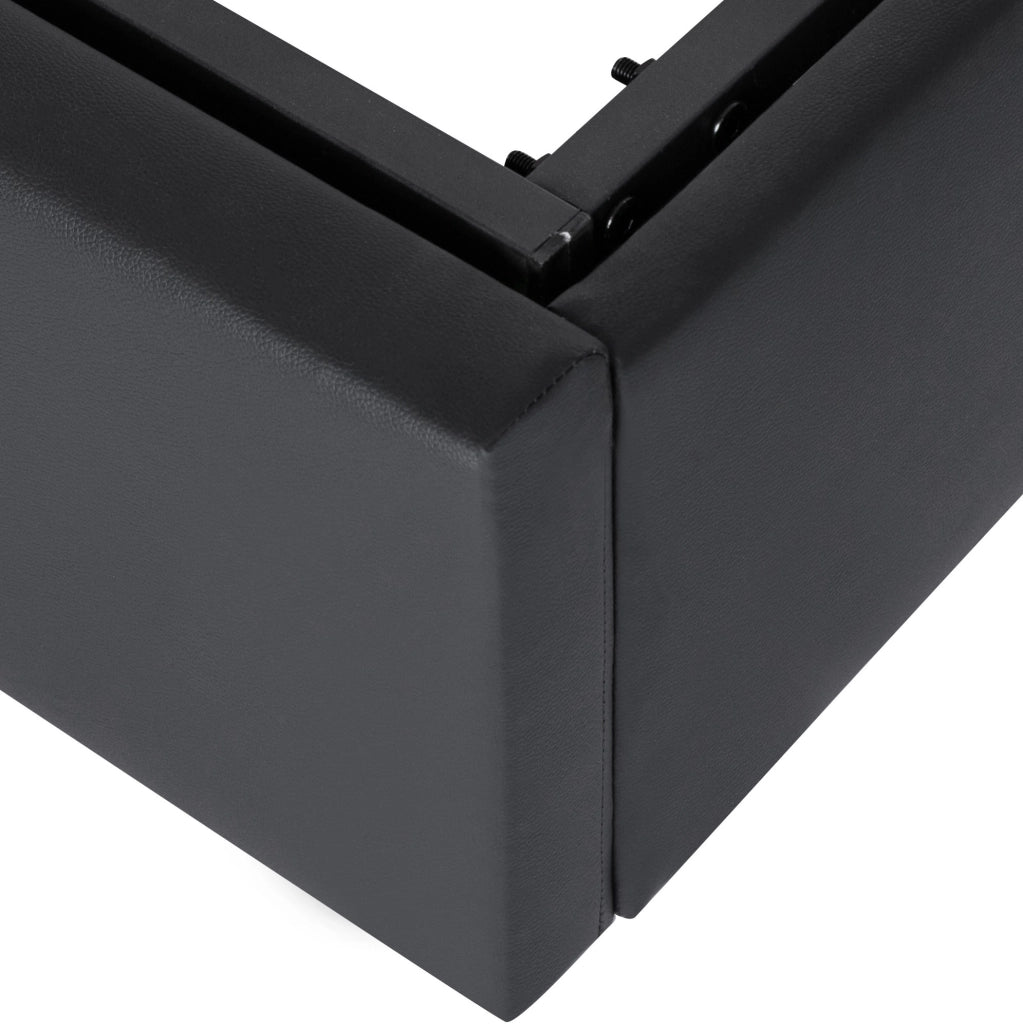 Letto imbottito LED con contenitore 140x190 cm in PU nero