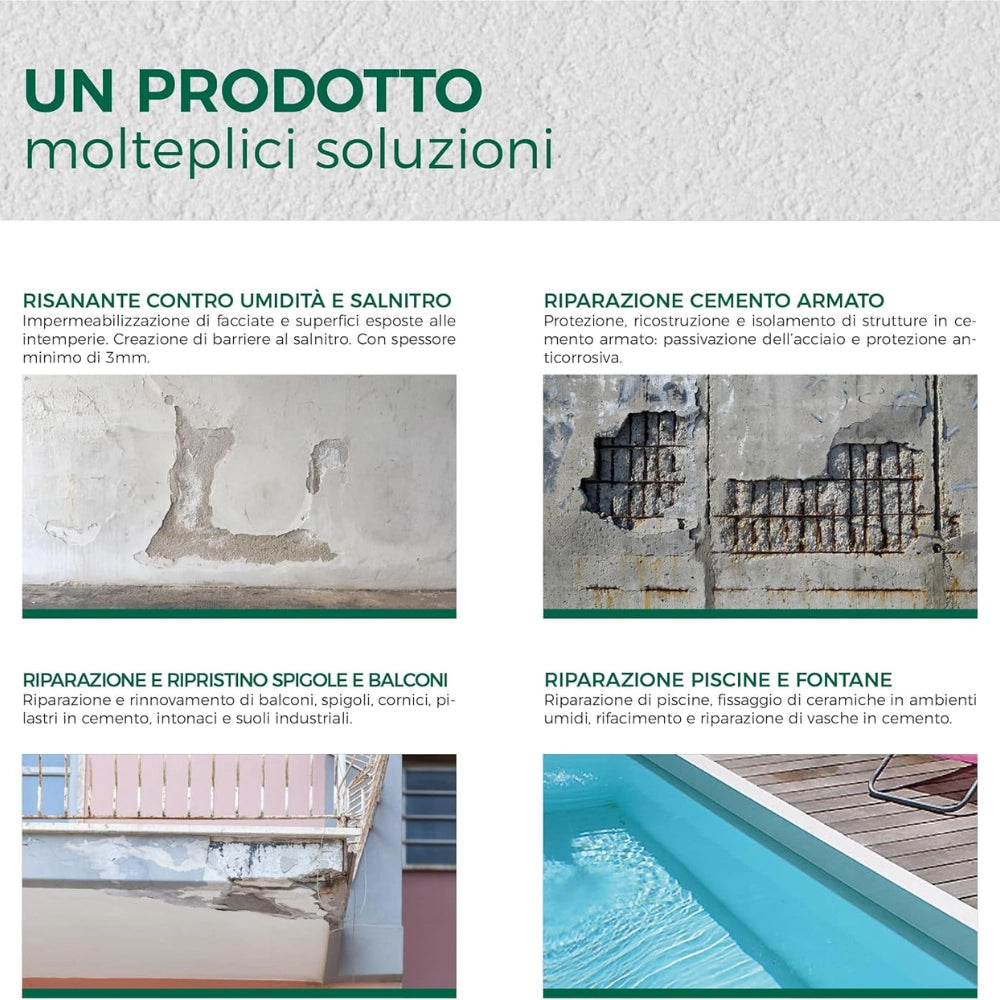 Aguaplast operlite stucco impermeabile risanante in polvere *** formato 1 kg, confezione 1