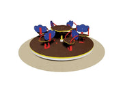 Giostra Sedili 4-6-8 posti Giochipark EN 1176 bambini 2-8 anni Ø125-201cm - 6 Posti