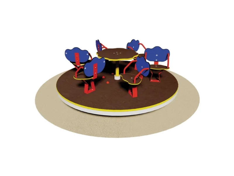 Giostra Sedili 4-6-8 posti Giochipark EN 1176 bambini 2-8 anni Ø125-201cm - 6 Posti