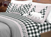 Completo Lenzuola Letto Pensieri Delicati 100% Cotone Dis. Canada - Singolo - Grigio