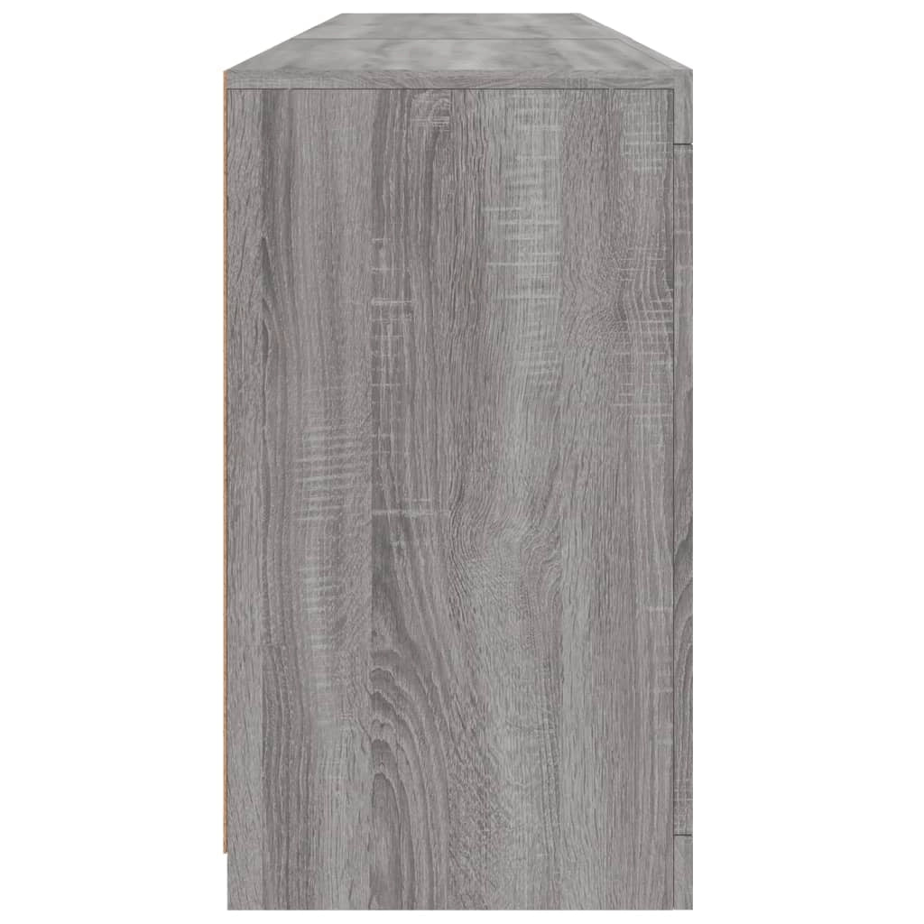 Credenza cassettiera armadio mobile contenitore organizer per cucina soggiorno salotto con luci LED Sonoma 162 x 37 x 67 cm grigio 02_0030057