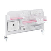 Organizzatore Sauda Pannello Forato da Scrivania con Morsetti 114x68 cm - Bianco/Rosa [en.casa]