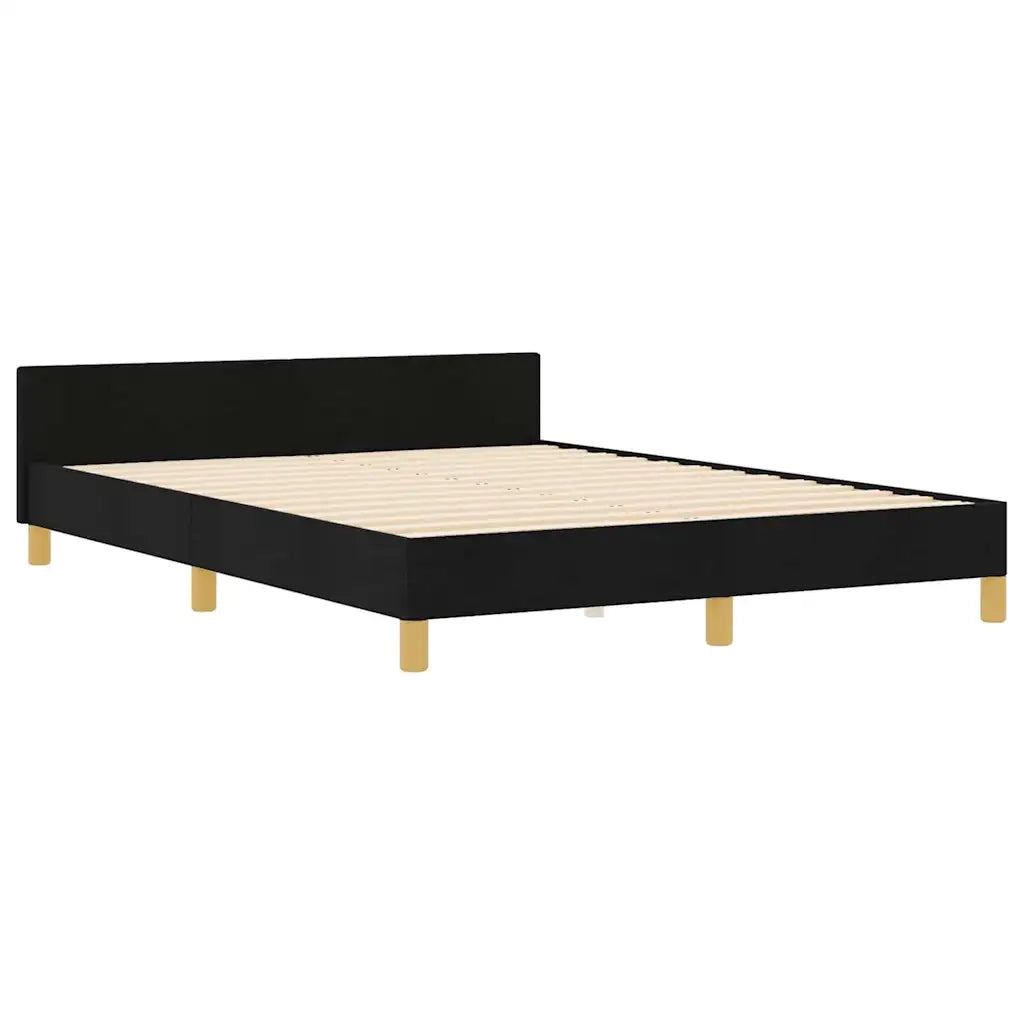 Struttura del letto con testiera Nero 140 x 190 cm Tessuto 3344804
