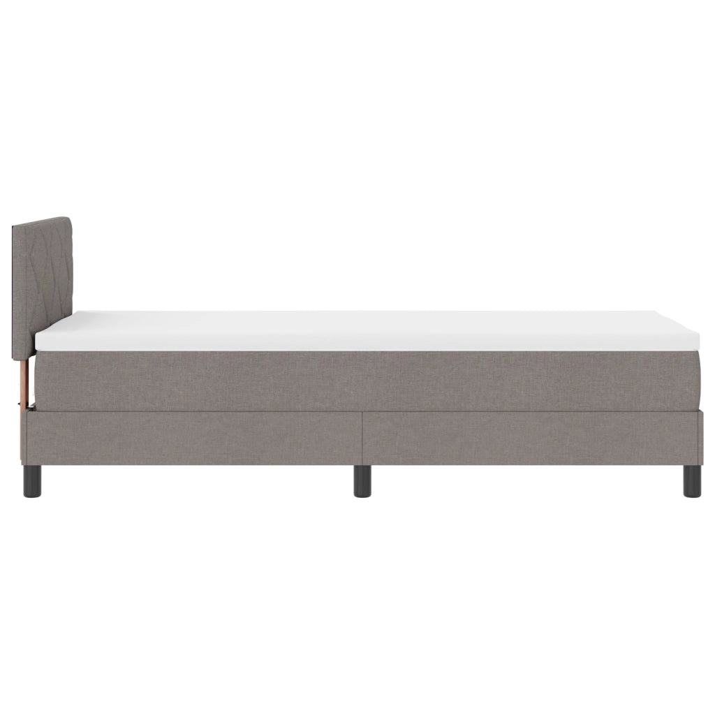Letto con Box Spring e Materasso Grigio 80x200 cm Tessuto