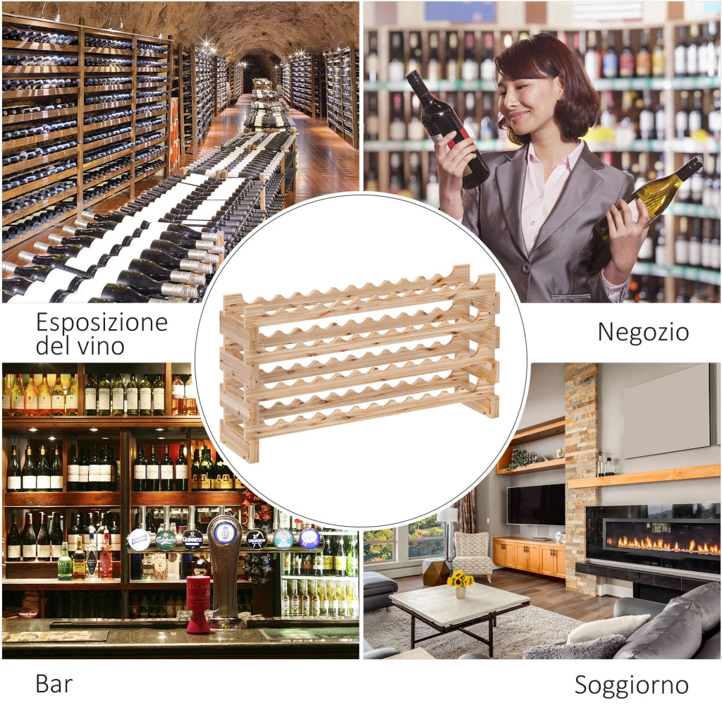 Cantinetta Vini Portabottiglie in Legno di Pino ¨C zephmum ¨C Legno 114x28x56.5 cm