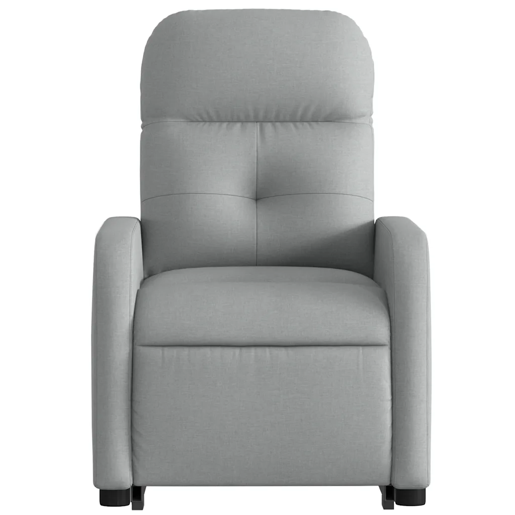Poltrona | Sedia Relax Alzapersona Reclinabile Grigio Chiaro in Tessuto