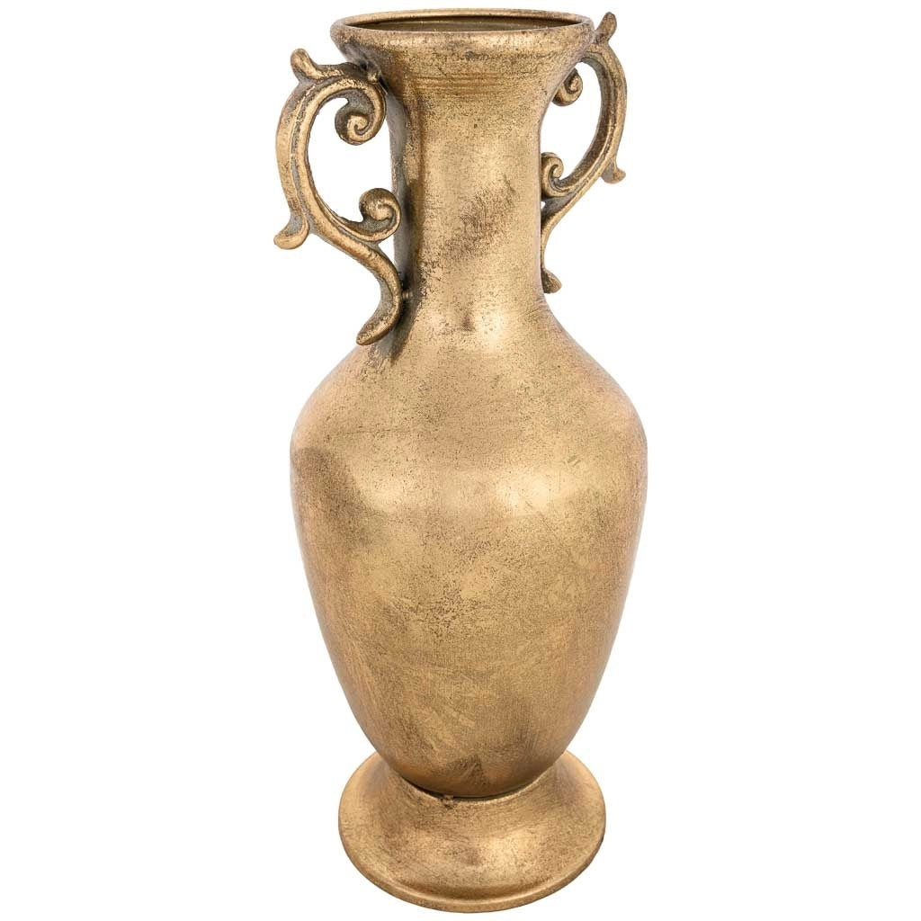 Vaso in metallo dorato 16x15x35h cm