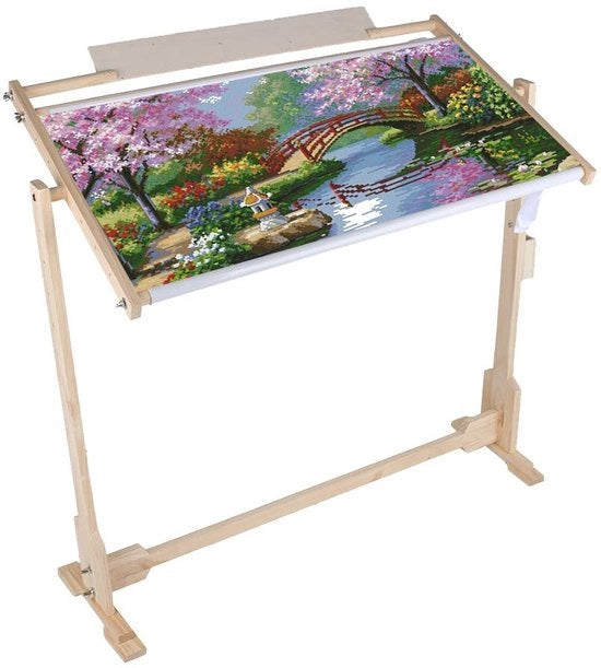 Standard da Sartoria per Tessitura - Regolabile - Quadro per Tessitura in Legno - Rotante 360 Gradi - Altezza 80 cm - Standard da Sartoria con Cornice - Cornice per Tessitura