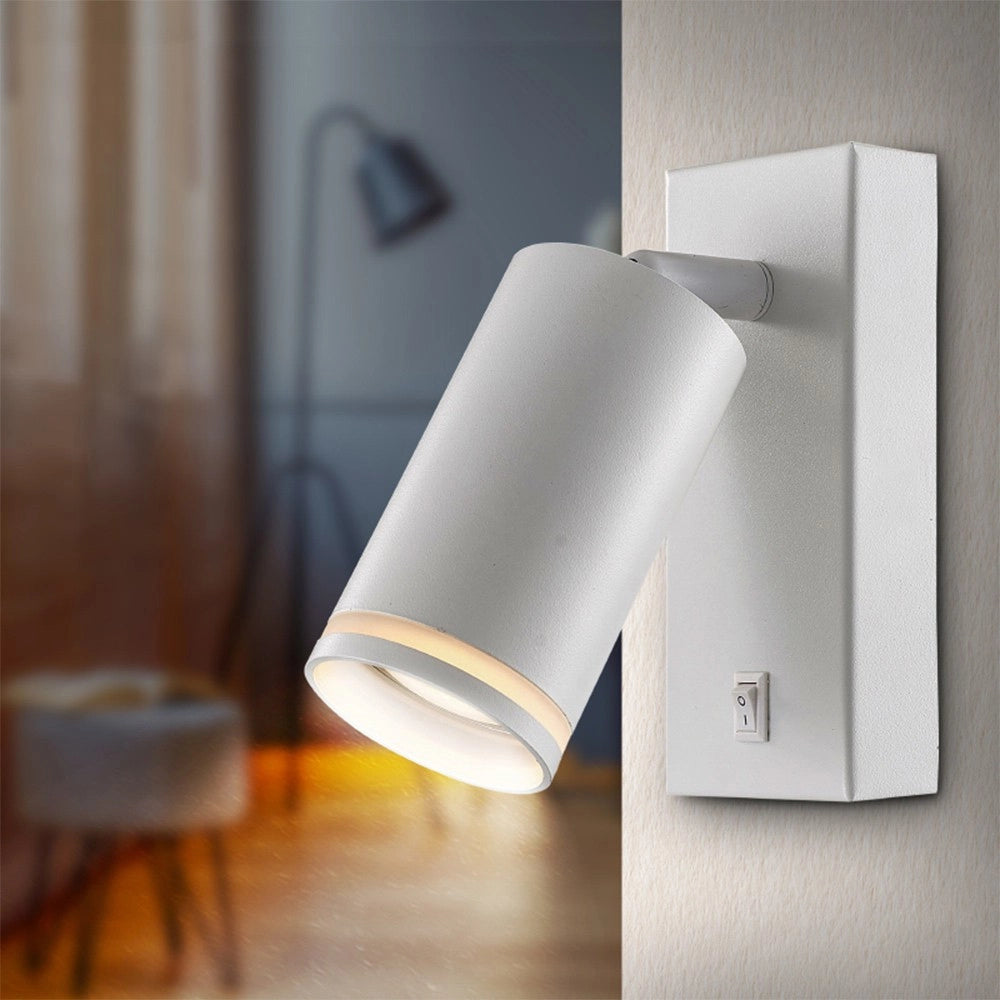 Trade Shop - Applique Da Muro Orientabile Con Interruttore On/off Con Attacco Gu10 In Alluminio Mr-02 -