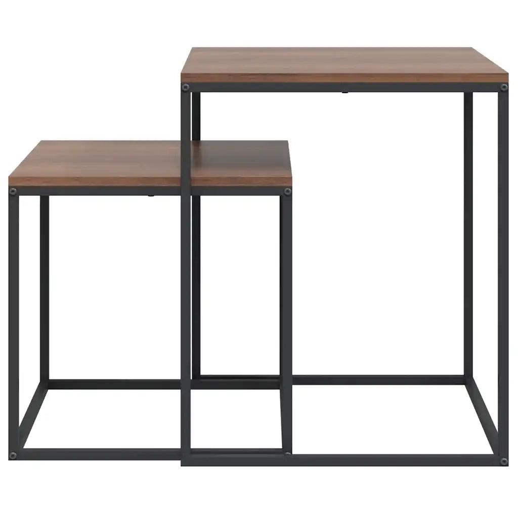 Set di Tavolini 2 pz in Legno Multistrato e Metallo cod mxl 36714