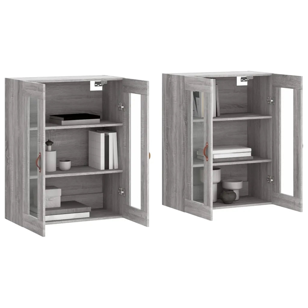 Armadietti a Parete 2 pz Grigio Sonoma in Legno Multistrato CFW2043944