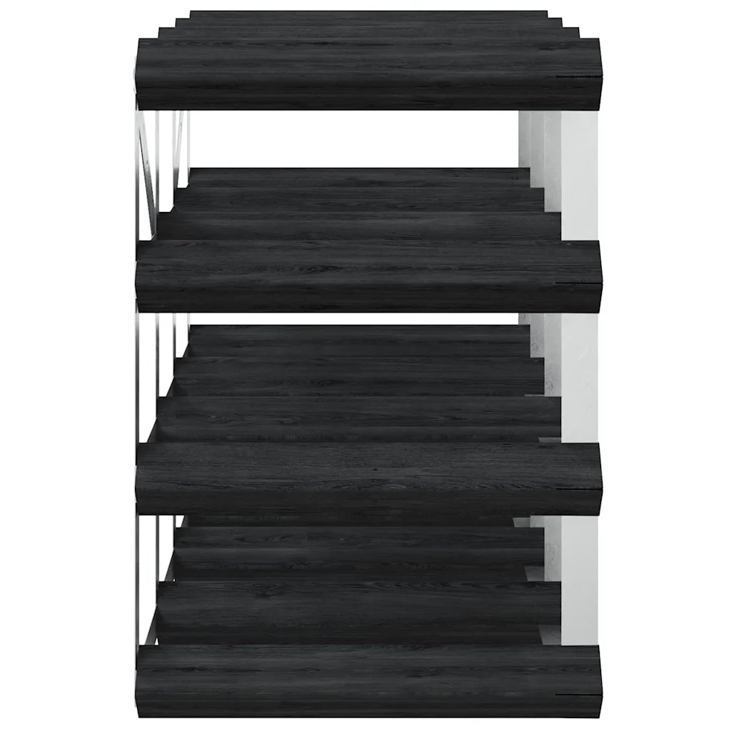 Portavini da 12 Bottiglie Nero in Legno Massello di Pino 325913