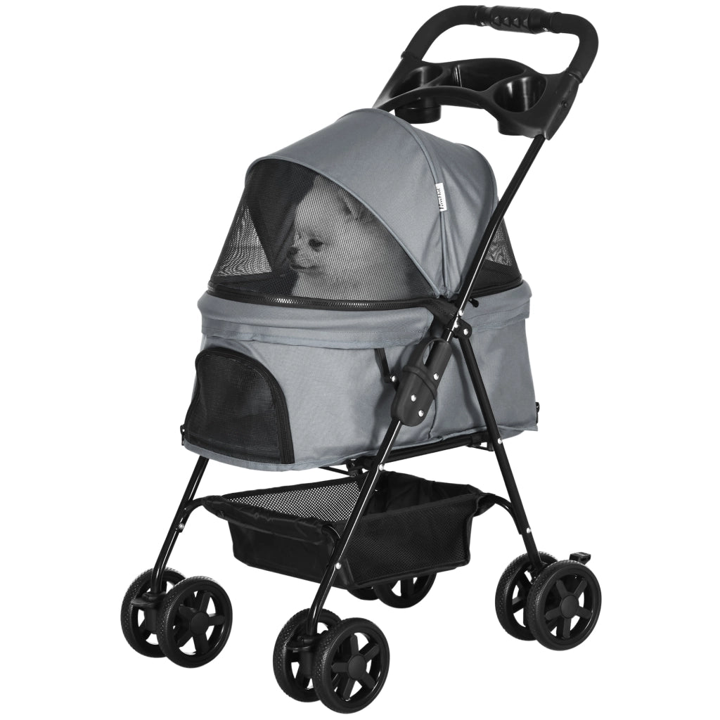 Carrello per Cani ¨C zephmum ¨C Grigio, Metallico, 67x45x96 cm