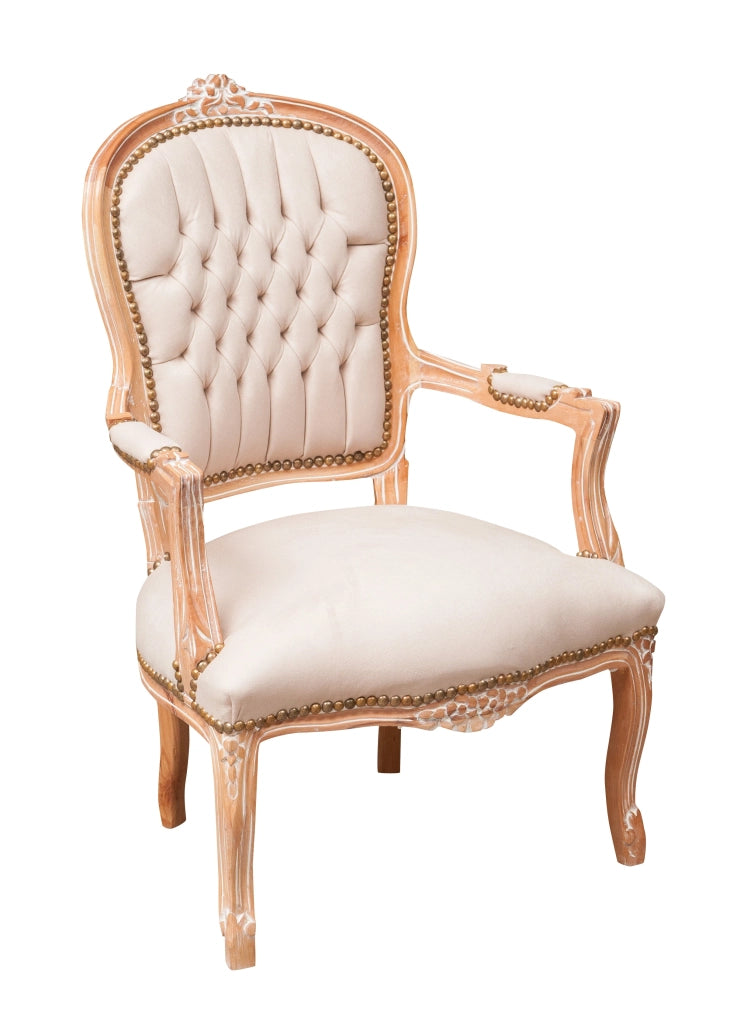 Biscottini Poltrona stile francese Luigi XVI in legno massello di faggio XVI, faggio,