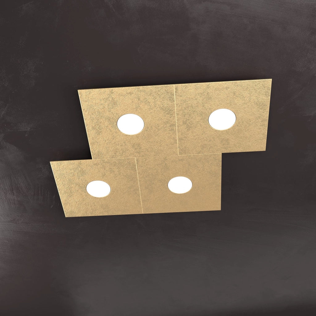 ECCENTRIC APPLIQUE-PLAFONIERA 4 LUCI FOGLIA ORO 1156-4L-FO