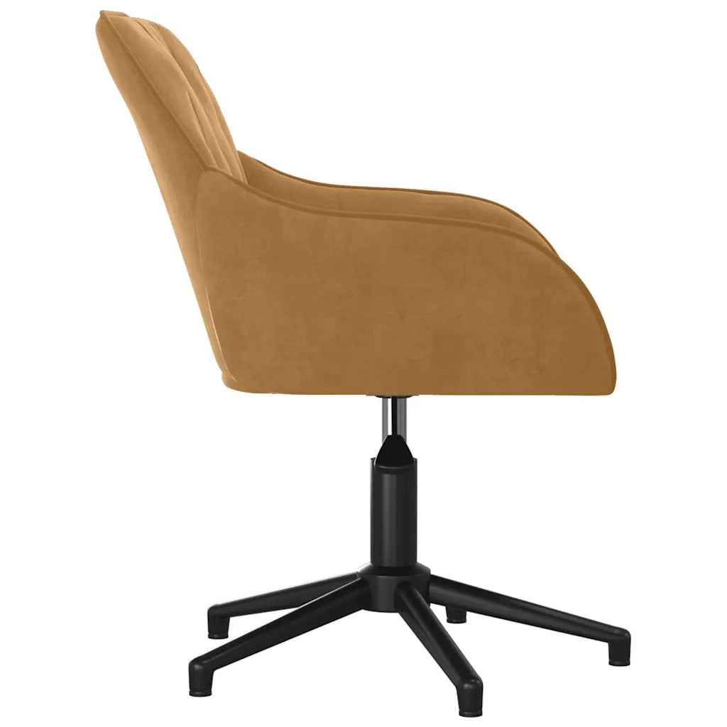 Sedia da Ufficio Girevole Marrone in Velluto 344864