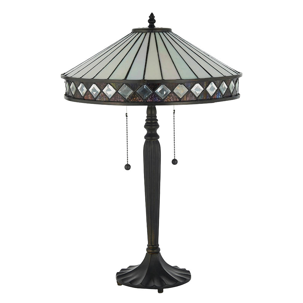 Lampada da tavolo Tiffany FARGO vetro 2xE27 60W multicolore