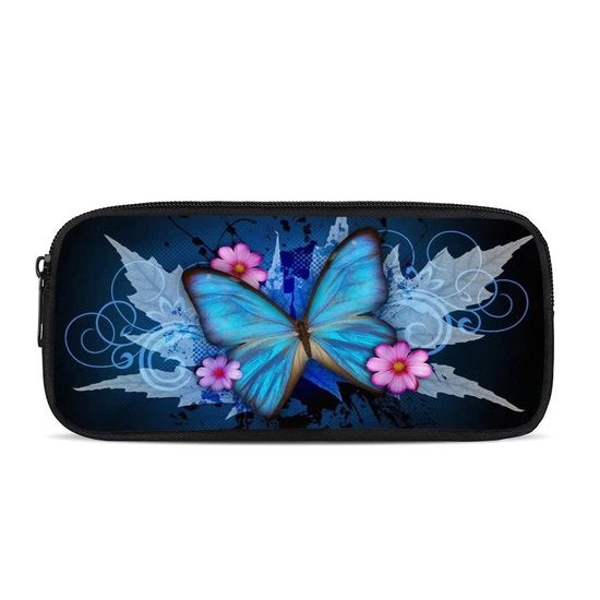 Etui blu per ragazze, cassetta per pennarelli carina, grande capacità, contenitore per attrezzature scolastiche, pennarelli, attrezzature da ufficio, organizzatore per matite per ragazze, adolescenti, studentesse.