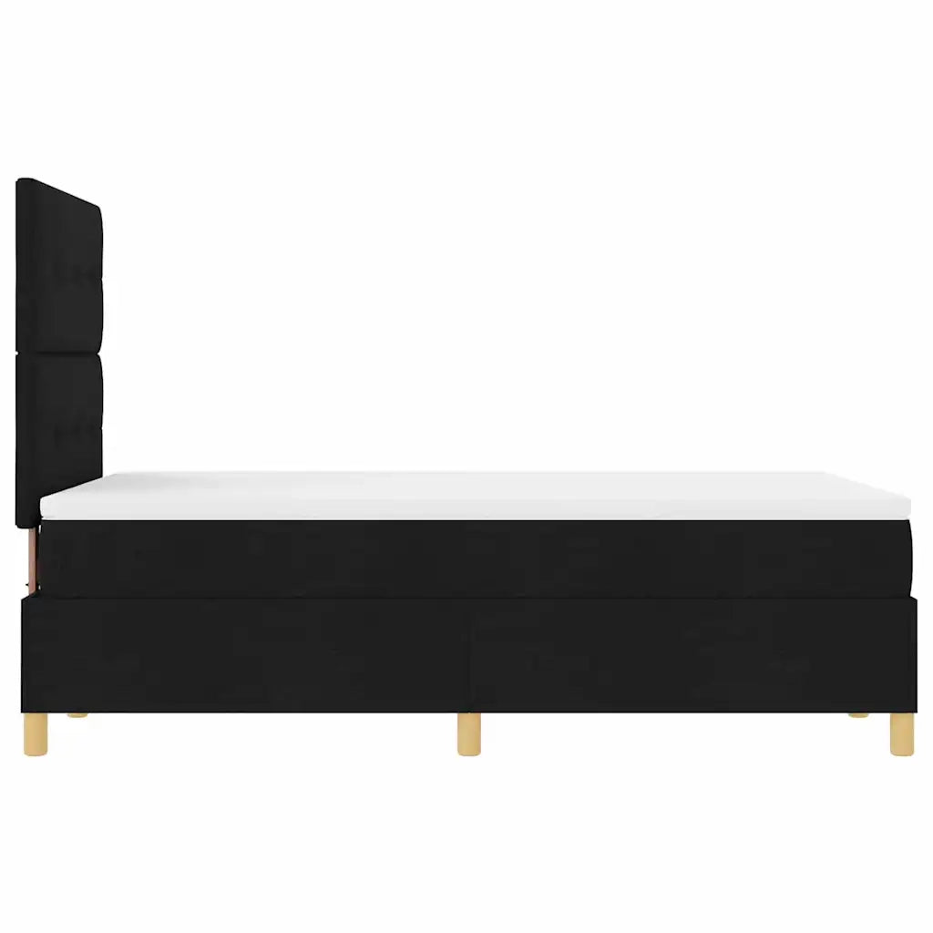 Letto a Sorgente LED con materasso Nero 120 x 190 cm Tessuto 3343084