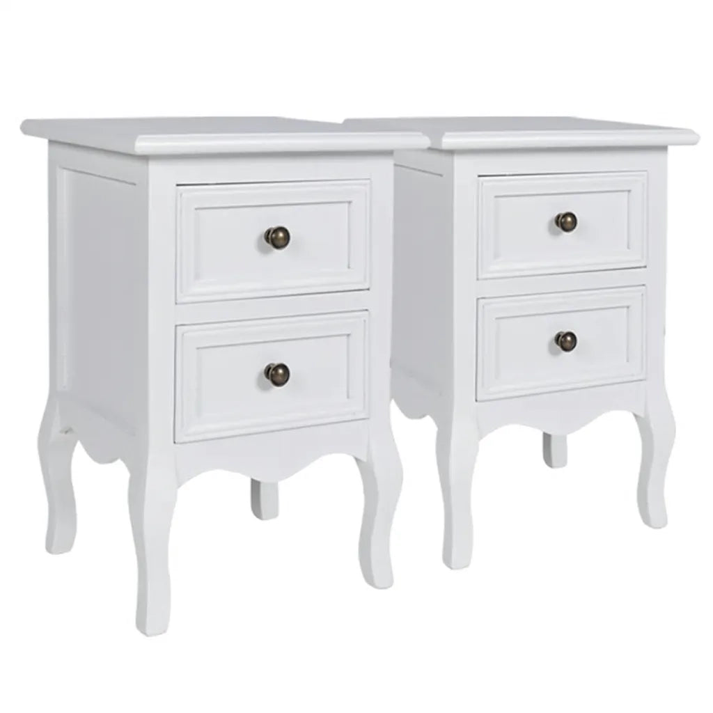 Set Comodini con 2 Cassetti 4 pz in MDF Bianchi  cod mxl 31209