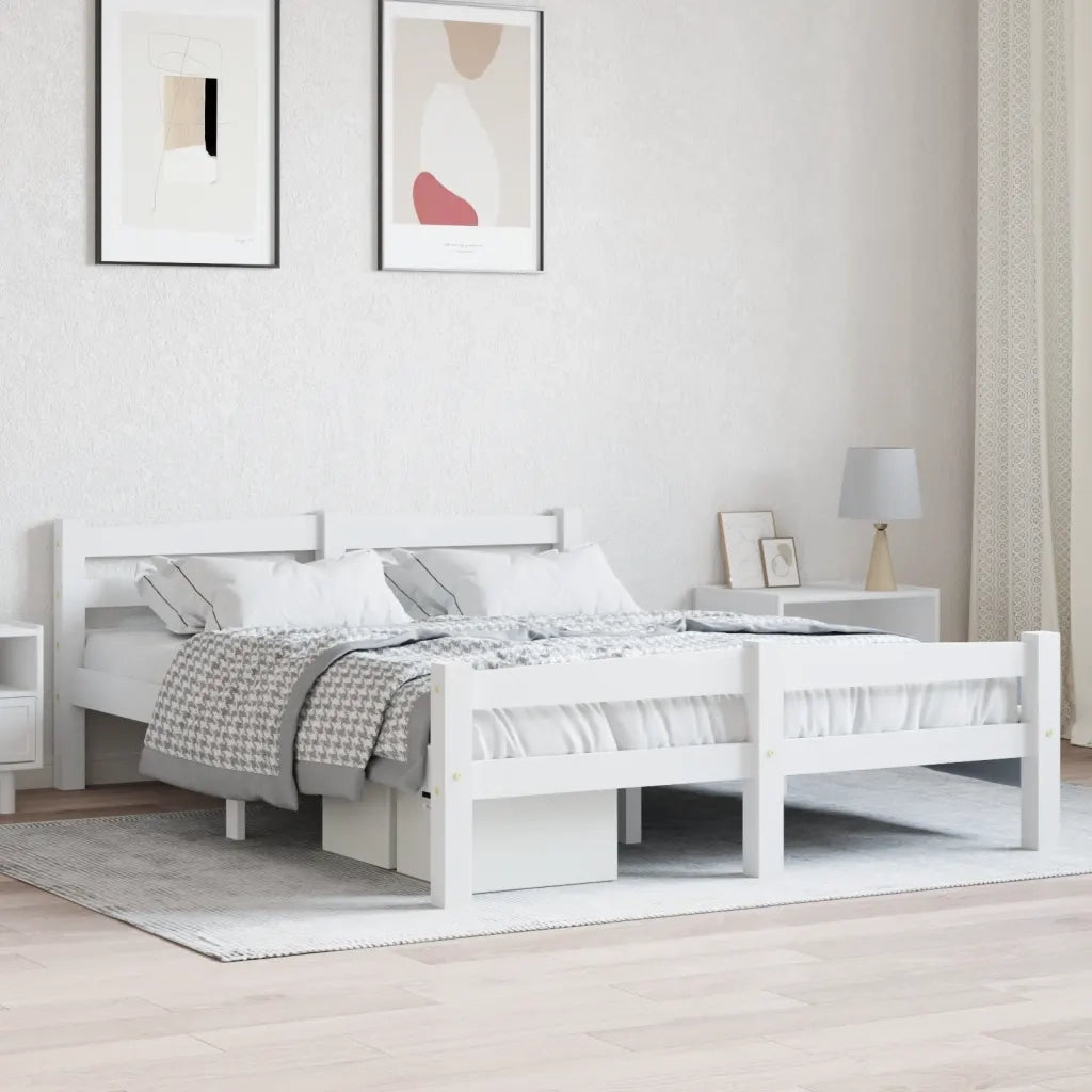 Giroletto senza Materasso-Struttura Letto Bianca Legno Pino 120x200cm 940726