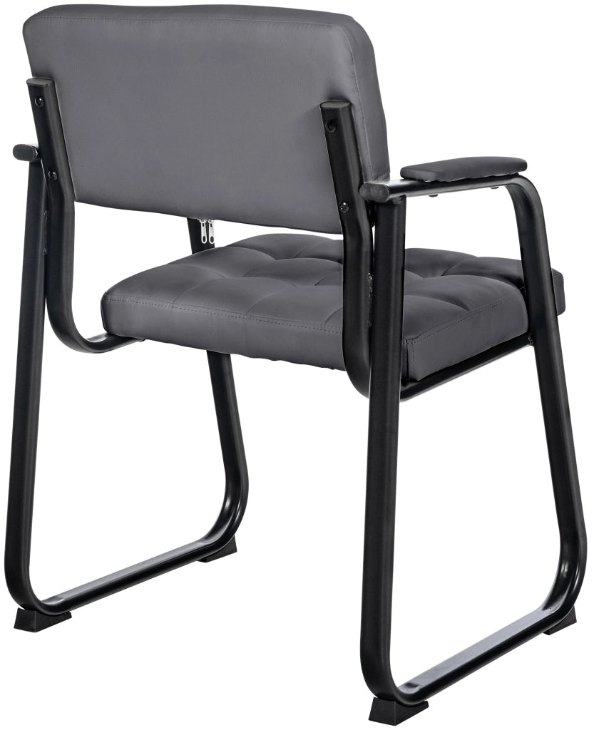 Sedia Visitatore Canada B in Similpelle grigio