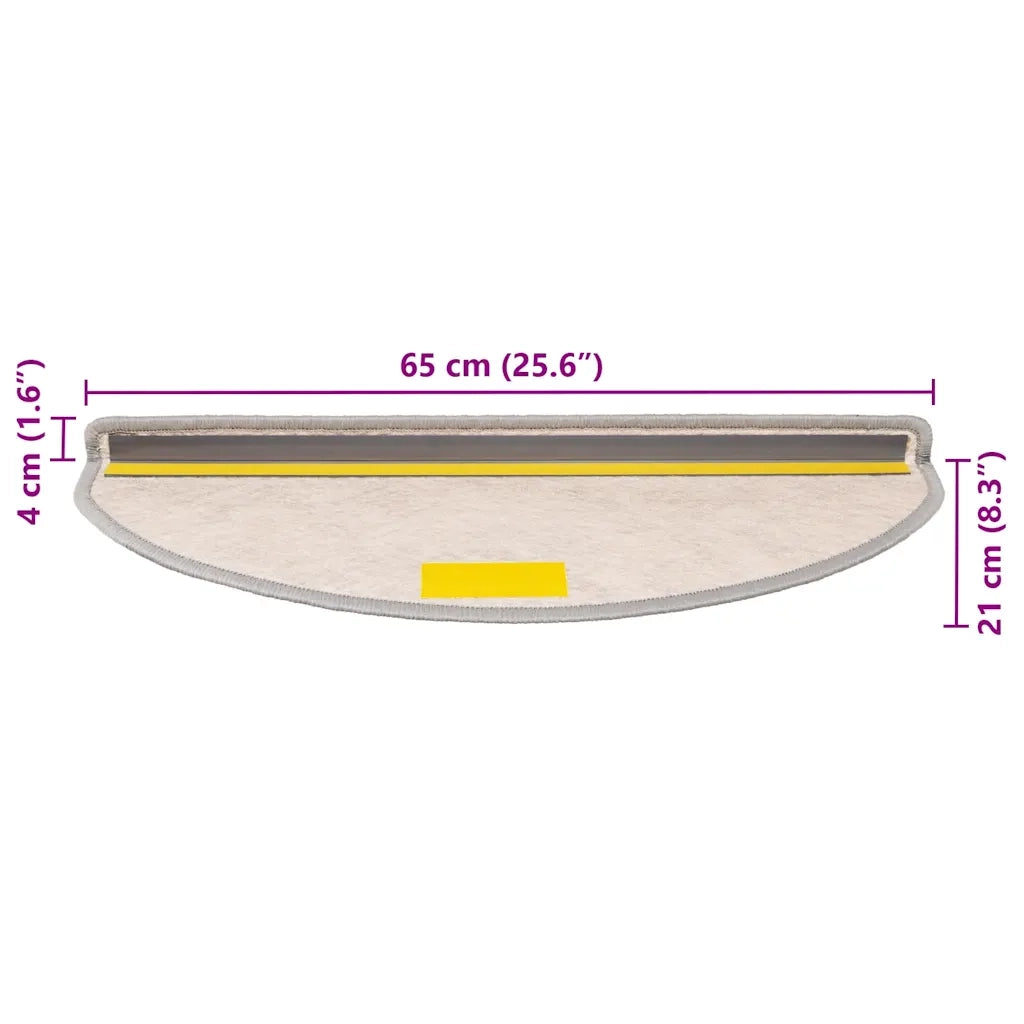 Tappeti Autoadesivi Scale Aspetto Sisal 15 pz 65x21x4cm Platino