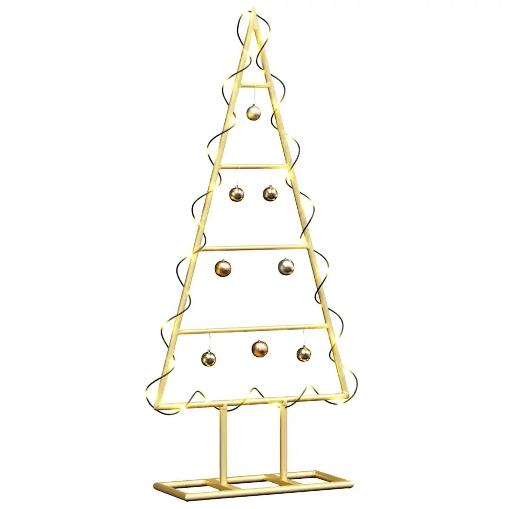 Albero di Natale in metallo con supporto-Decorazioni natalizie Oro 60 cm 368162