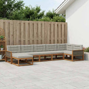 Set di divani da esterno 7 pz Naturale e Grigio Chiaro 3382739