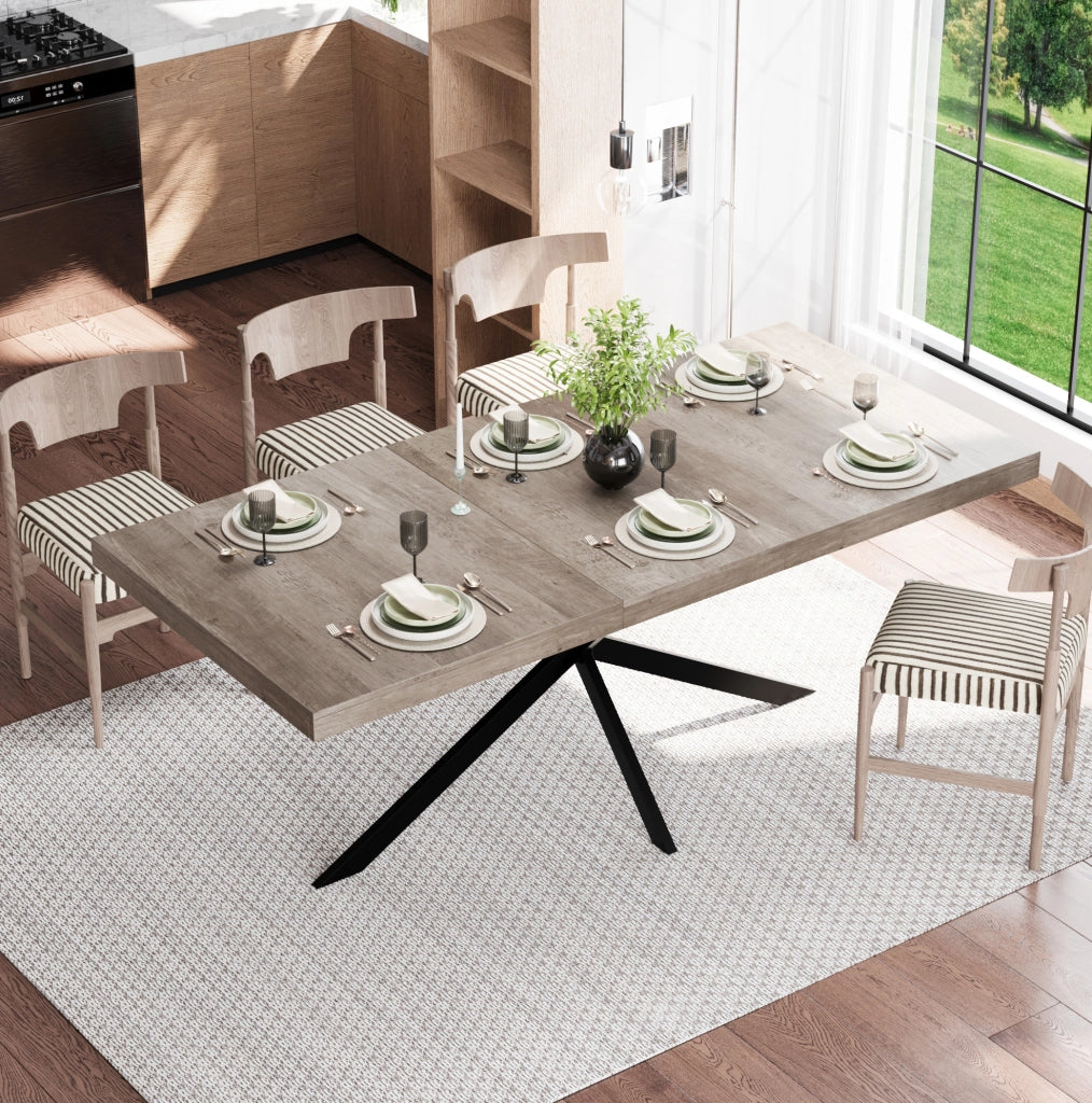 Tavolo allungabile 140-180 cm con vano contenitore grigio
