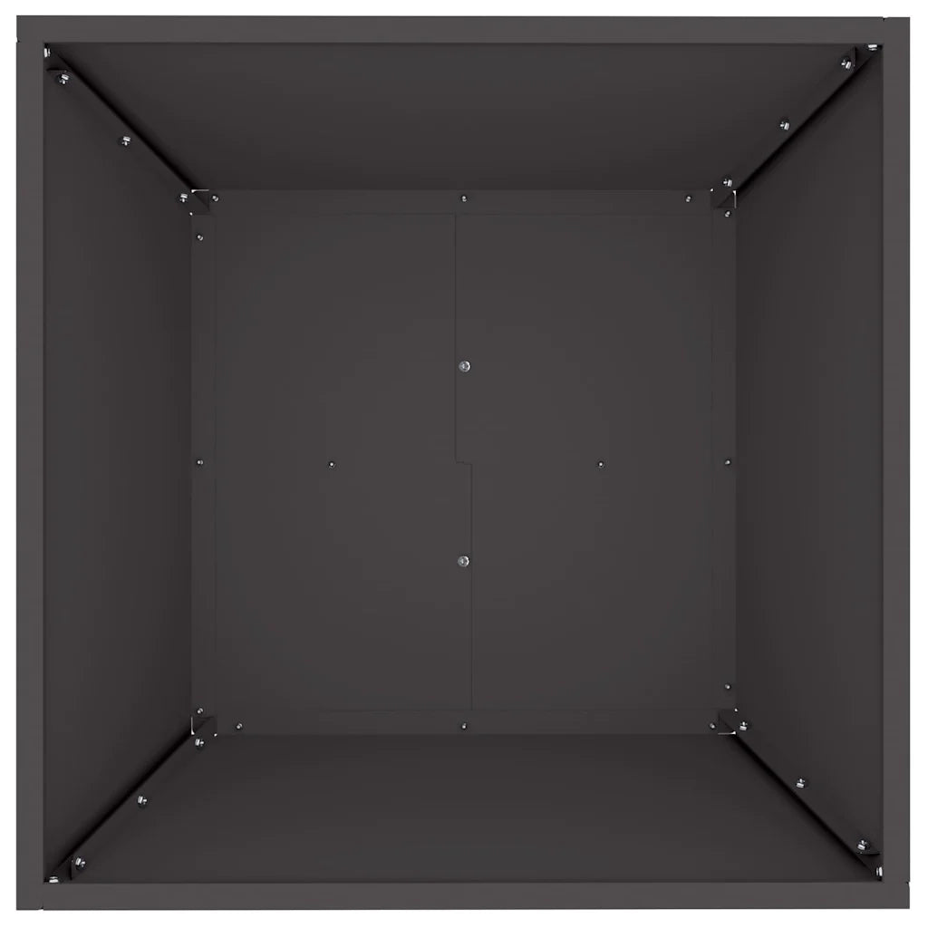 Vaso da giardino Nero 50 x 50 x 15 cm Acciaio laminato a freddo 873824