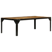Tavolino da CaffÃ¨ in Legno Massello di Mango e Acciaio 110 cm cod mxl 16229