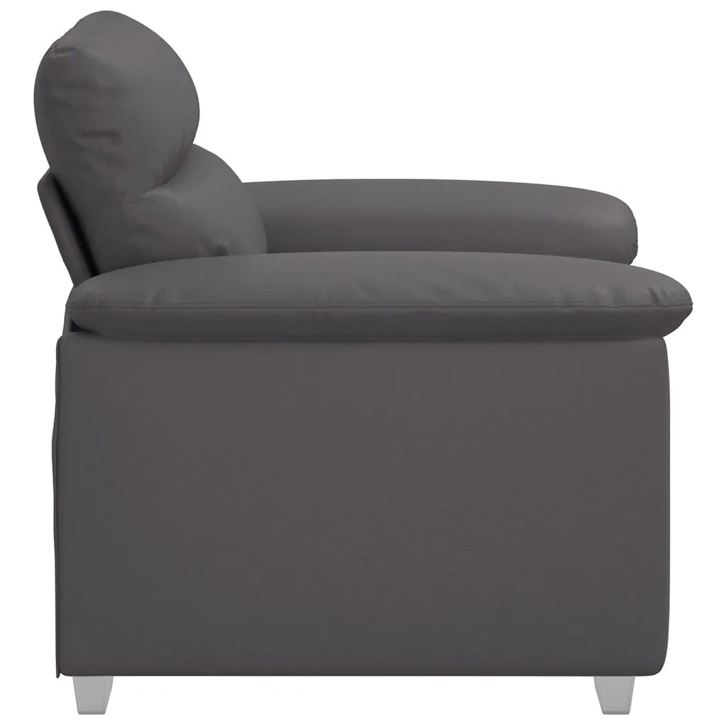 Poltrona | Sedia Relax Grigia 100x81x84 cm in Similpelle