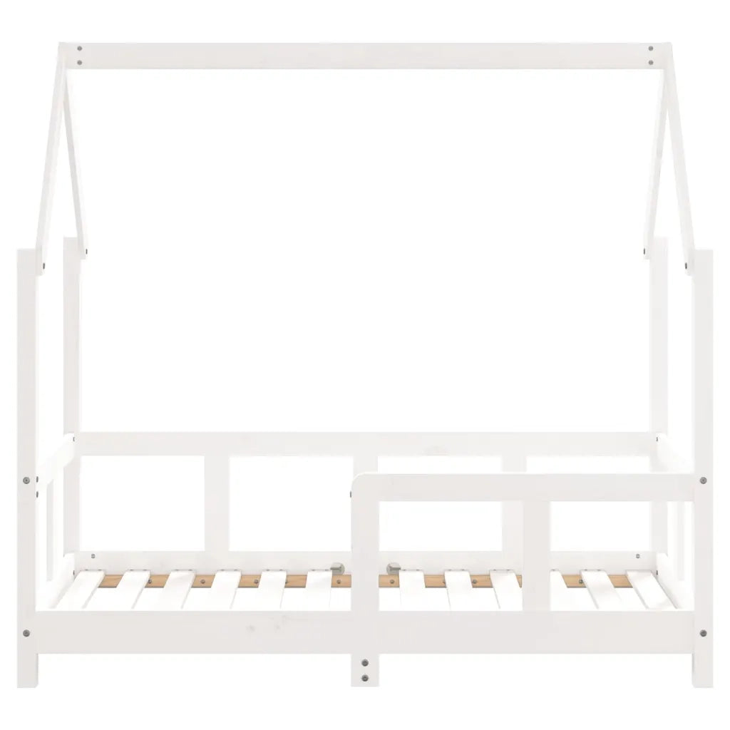 Giroletto per Bambini Bianco 70x140cm in Legno Massello di Pino