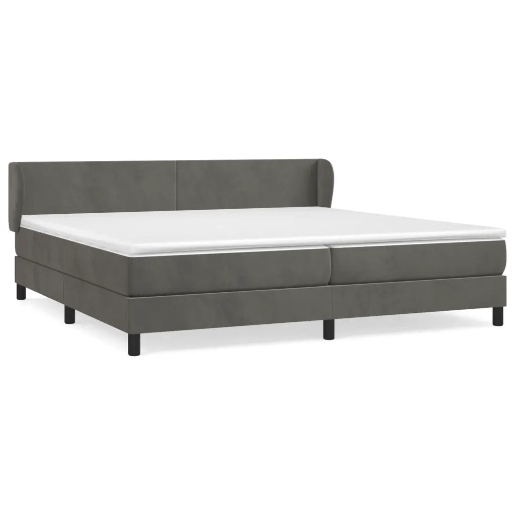Giroletto a Molle con Materasso Grigio Scuro 200x200 cm Velluto 3127392